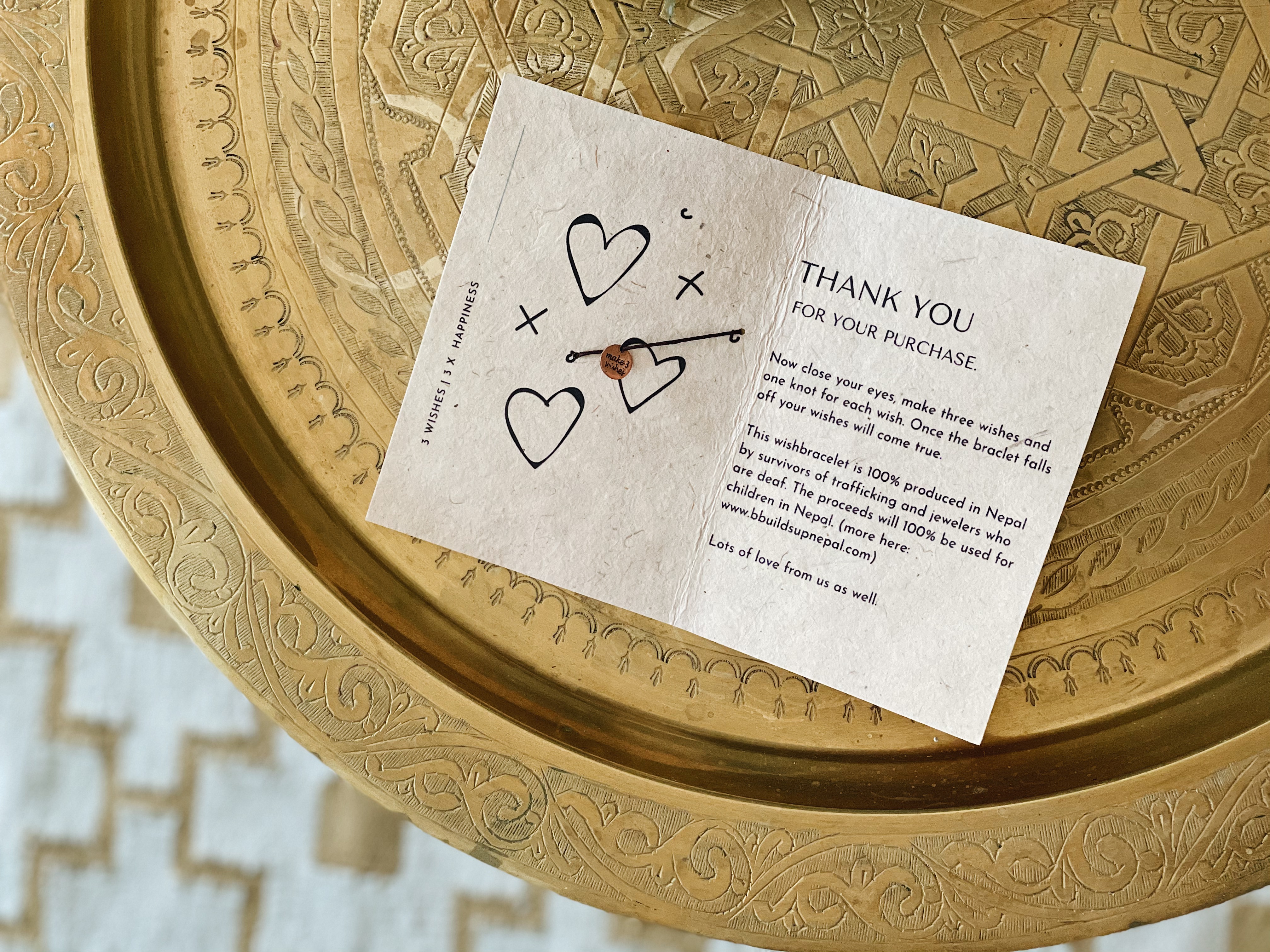 Wish-bracelet "Thank you" / Make three wishes – Bild 2