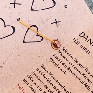 Wunschbändchen "Dankeschön" / 3 Knoten